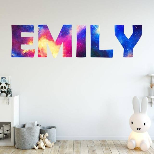 Custom Name Decal - Galaxy Decor Sticker Personalized Room - Insert Name Outer Space Kids Wall Art Vwaq-Gn6 - image 1