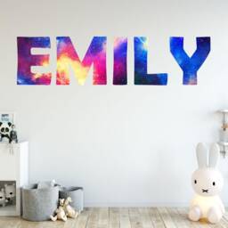 Custom Name Decal - Galaxy Decor Sticker Personalized Room - Insert Name Outer Space Kids Wall Art Vwaq-Gn6 - thumbnail 1