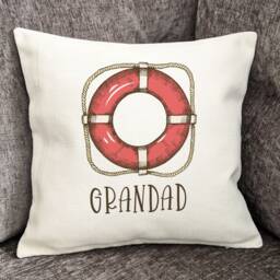 Lifebuoy Cushion Cover, Seaside Gift, Home Decor, Sailor, Sailing Gift - thumbnail 2