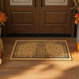 stained Glass Dog Doormat - Welcome Coir Rug For Pet Lovers - thumbnail 4
