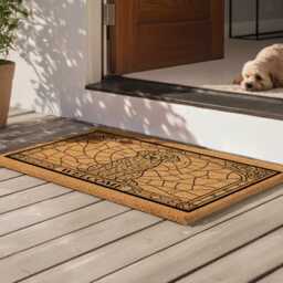 stained Glass Dog Doormat - Welcome Coir Rug For Pet Lovers - thumbnail 3