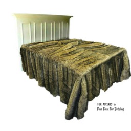 Plush Faux Fur Bedspread - Coyote Shag, Handmade in Usa