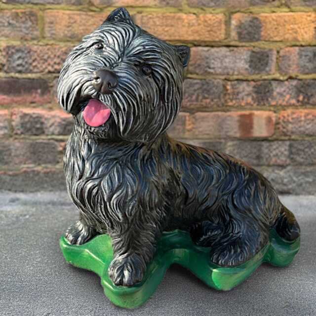 Stone Yorkie Sculpture Outdoor Dog Figurine Cement Pet Statue Concrete Animal Ornament Handmade Decoration Westie Lover Gift Yard Art - image 1