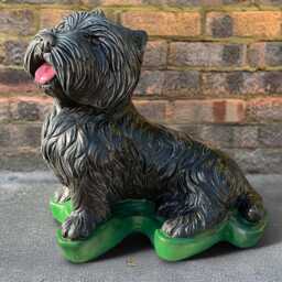 Stone Yorkie Sculpture Outdoor Dog Figurine Cement Pet Statue Concrete Animal Ornament Handmade Decoration Westie Lover Gift Yard Art - thumbnail 3