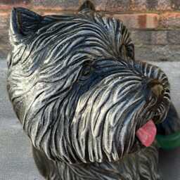 Stone Yorkie Sculpture Outdoor Dog Figurine Cement Pet Statue Concrete Animal Ornament Handmade Decoration Westie Lover Gift Yard Art - thumbnail 2