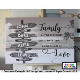 Family Street Sign Post Personalised Custom Names Beach Picture Frame Wall Art Framed Canvas Print Birthday Wedding Mothers Day Gift - thumbnail 3
