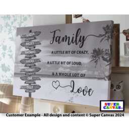 Family Street Sign Post Personalised Custom Names Beach Picture Frame Wall Art Framed Canvas Print Birthday Wedding Mothers Day Gift - thumbnail 2