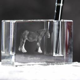Shire Horse , Crystal Pen Holder With Horse, Souvenir, Decoration, Limited Edition, Collection - thumbnail 3