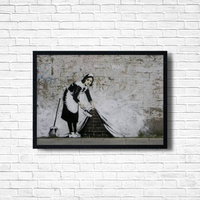 Banksy Sweep It Under The Carpet Print Urban Graffiti Wall Art - image 1