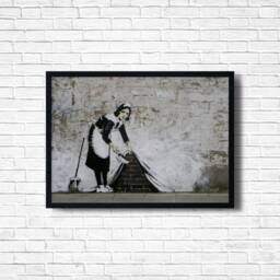 Banksy Sweep It Under The Carpet Print Urban Graffiti Wall Art - thumbnail 1