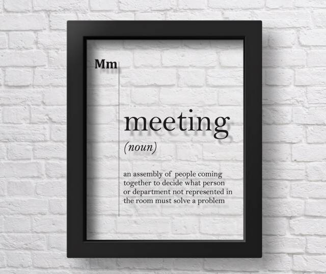 Transparent Meeting Definition Office Wall Decor Art Boss Gift Idea Manager Prints Coworker Dorm - image 1