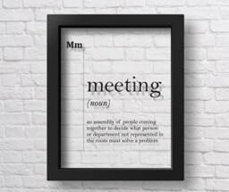 Transparent Meeting Definition Office Wall Decor Art Boss Gift Idea Manager Prints Coworker Dorm - thumbnail 1