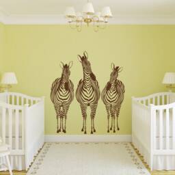 Zebra Wall Decals - Set Of 3, Safari Nursery Decor P183 - thumbnail 2