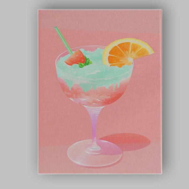 Pastel Tropical Citrus Cocktail Watercolour Drink Canvas Wall Art Print Decor Picture Ready To Hang - image 1