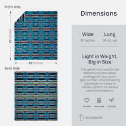 Blanket Grand Canyon Souvenir National Park Mayan Blanket Aztec Throw Southwest Artisan Woven With Native Design Reversible - thumbnail 2