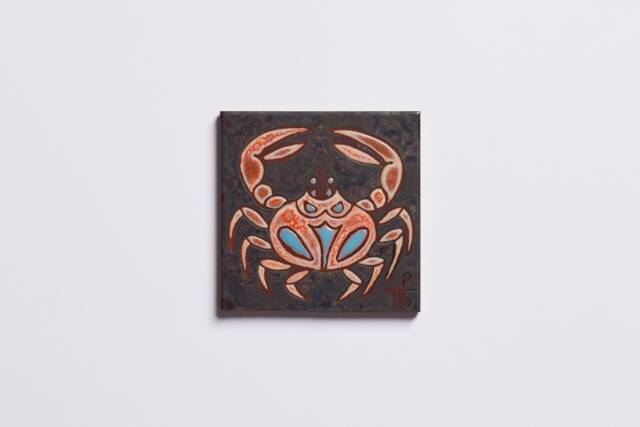 Crab Wall Art Ocean Handmade Ceramic Tile Sea Life Reef Lake House Decor Beach Bathroom Mirror Crustaceancore - image 1