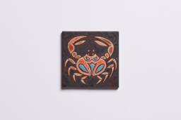 Crab Wall Art Ocean Handmade Ceramic Tile Sea Life Reef Lake House Decor Beach Bathroom Mirror Crustaceancore - thumbnail 1