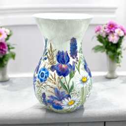 Iris Vase, Vases For Flowers, Glass Bouquet Pretty Vases, Floral Vase Mum, Gifts, Home Decor, Gift - thumbnail 1