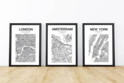 Location Map Poster Print, Modern Vintage City Wedding Anniversary Gift, Birthday Gift Home Decor Wall Art - thumbnail 1