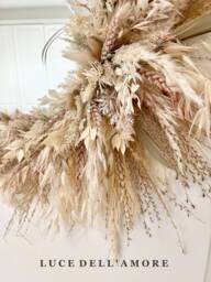Gold Pampas Grass Mirror Handmade Floral Wall Decor