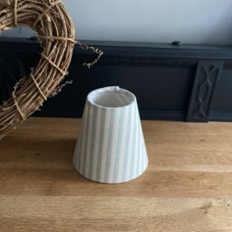 Cream & Duck Egg Stripe Luxury Candle Clip Lampshade. Bespoke. Handmade. Optional Velvet Trim. Wall Lights. Chandeliers - thumbnail 3