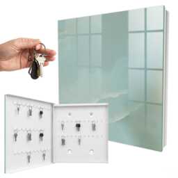 Pastel Harmony Key Cabinet For Home, Turquoise Industrial Box, Minimalist Textures, Lovers Of Peace - thumbnail 2