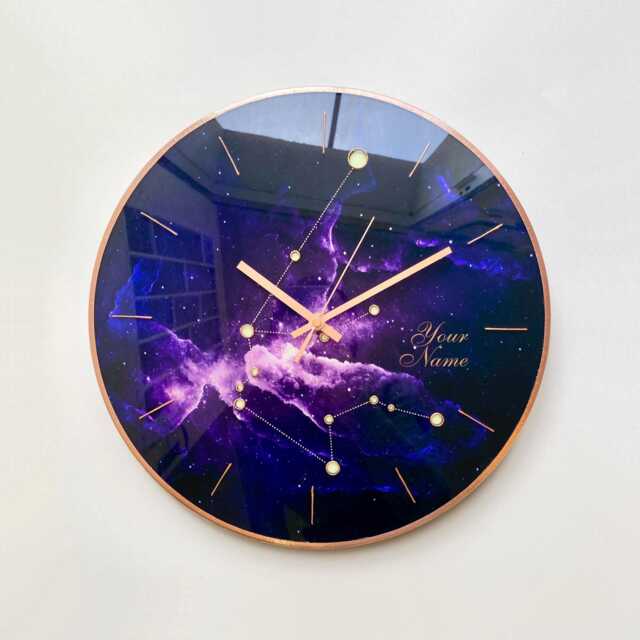 Aquarius Constellation Clock Glow in The Dark Celestial Astrology Art Decor - image 1