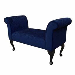 Handmade Navy Chaise Bench - British Custom Accent Settle Seat