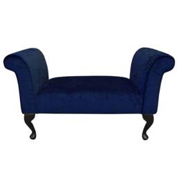 Handmade Navy Chaise Bench - British Custom Accent Settle Seat - thumbnail 2
