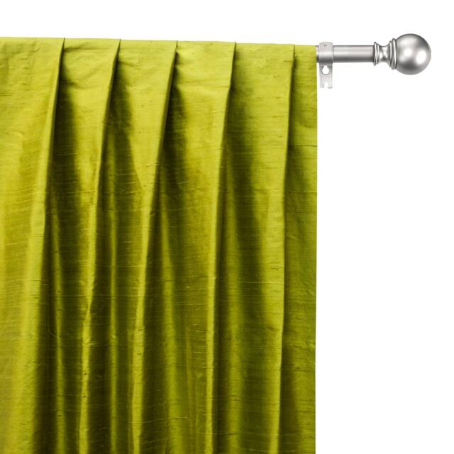 Chartreuse 100% Pure Silk Dupioni Curtain Panels - Rod Pocket, Grommet, Box Pleat, Three Pinch Tab Top & Plain Ring Top - image 1