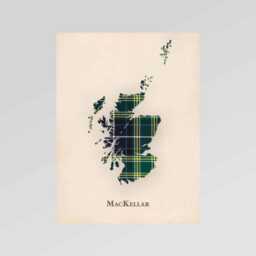 Clan Mackellar Scottish Tartan Map - Of Scotland Family Wall Decor, Ready To Hang - thumbnail 2