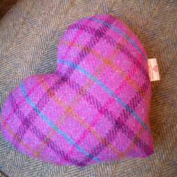 Heart Shape Harris Tweed Cushion - thumbnail 4
