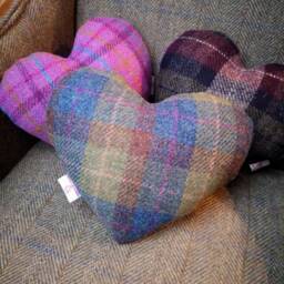 Heart Shape Harris Tweed Cushion - thumbnail 3
