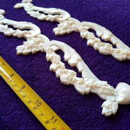 Pair Gilt Gold Or White French Style Decorative Onlay Applique Wall Furniture Moulding Pediment Plastic Decoration - thumbnail 3