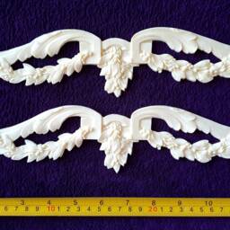 Pair Gilt Gold Or White French Style Decorative Onlay Applique Wall Furniture Moulding Pediment Plastic Decoration - thumbnail 2