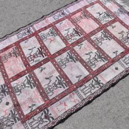 3.7x5.9 Ft Accent Kilim, Turkish Outdoor Rugs For Nursery, Pink Vintage Kitchen Kilim - thumbnail 2