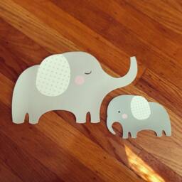 Elephant Pair Vinyl Wall Decal - Nursery & Kids Decor - thumbnail 1