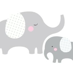Elephant Pair Vinyl Wall Decal - Nursery & Kids Decor - thumbnail 2