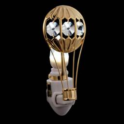 24K Gold Plated Hot Air Balloon Handcrafted Luxury Night Light Decorated Swarovski Crystals Bedroom Bathroom Kids Room Premium Gift Decor - thumbnail 3