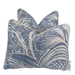 Cushions Made in Fermoie Savernake Fabric Designer Decorative Rich Blue Linen Cushion Pillow Throw Cover - thumbnail 2