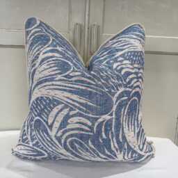 Cushions Made in Fermoie Savernake Fabric Designer Decorative Rich Blue Linen Cushion Pillow Throw Cover - thumbnail 3