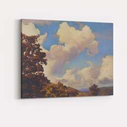 Autumn Woodland Cloudscape Scenic Landscape Painting Canvas Wall Art Print Decor Picture Ready To Hang - thumbnail 4