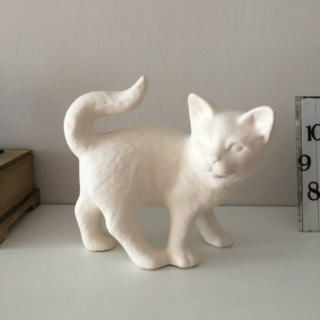 Ceramic Cat - Diy Ready To Paint, Handmade Bisque, Perfect Gift For Her & Kids, Lover Decor, Housewarming & Nursery Art - image 1