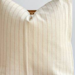Vintage Hmong Hemp Pillow Neutral Striped Lumbar Throw - thumbnail 2