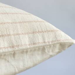 Vintage Hmong Hemp Pillow Neutral Striped Lumbar Throw - thumbnail 4