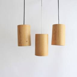 Pendant Light Natural Wood, Dining Farmhouse Flush Mount Ceiling Light, Hand Carved Organic Lamp Shade - thumbnail 3