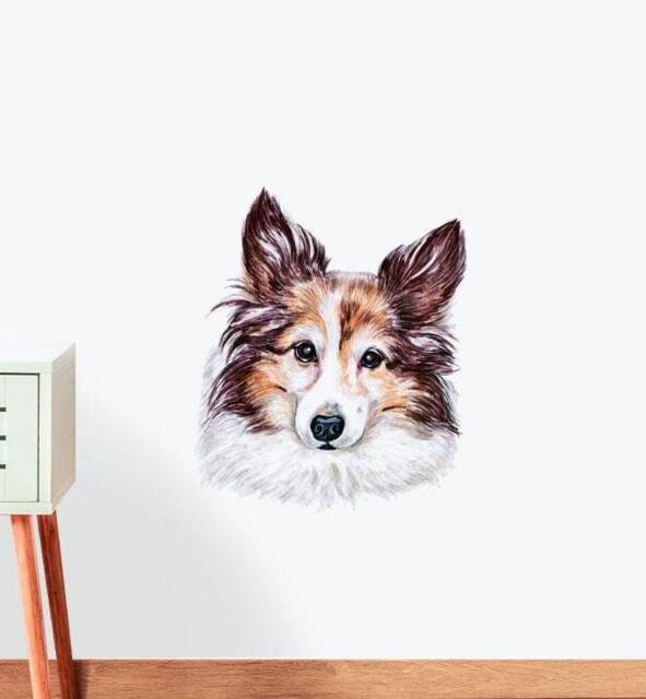 Shetland Sheepdog Dog Wall Sticker Decal - Dogs & Pets Stickers, Art, Decals, Kids Animals Decals