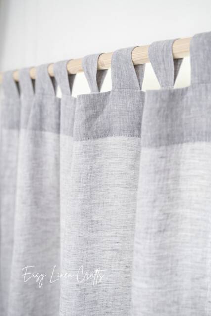 Tab Top Linen Curtain Panel, Extra Wide Drape, Custom Curtain, Semi Sheer Curtains For Bedroom, Drape Living Room - 1 Panel - image 1