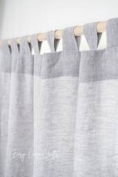 Tab Top Linen Curtain Panel, Extra Wide Drape, Custom Curtain, Semi Sheer Curtains For Bedroom, Drape Living Room - 1 Panel
