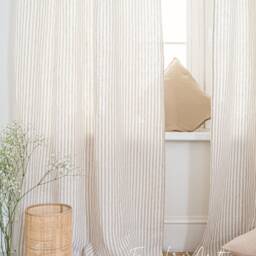 Tab Top Linen Curtain Panel, Extra Wide Drape, Custom Curtain, Semi Sheer Curtains For Bedroom, Drape Living Room - 1 Panel - thumbnail 4